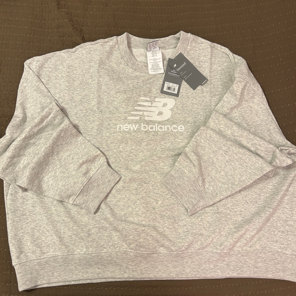 New Balance Gray Oversized Sweatshirt 2x - Picture 3 of 3